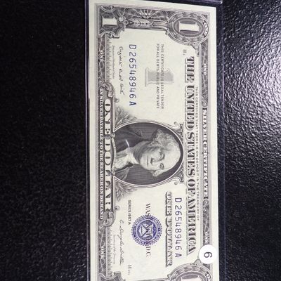 1957-A BLUE SEAL $1 SILVER CERTIFIACTE