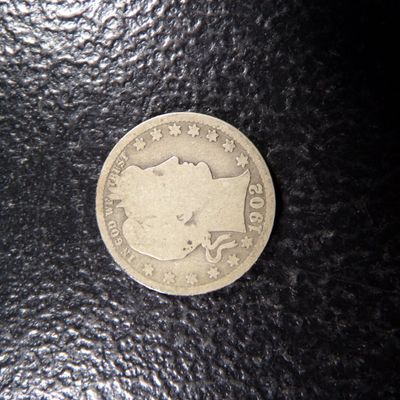 1902-S BARBER SILVER QUARTER