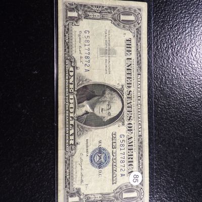 1957-A BLUE SEAL $1 SILVER CERTIFIACTE