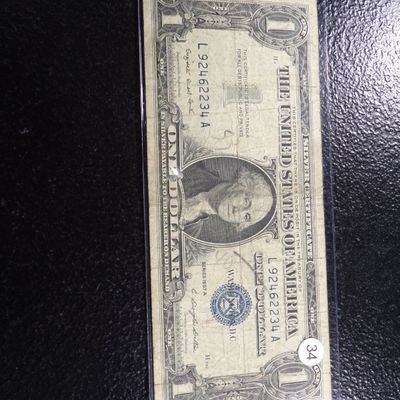 1957-A BLUE SEAL $1 SILVER CERTIFIACTE