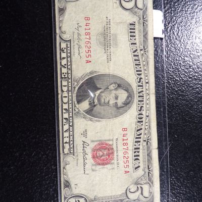 1953-A RED SEAL $5 UNITED STATES NOTE