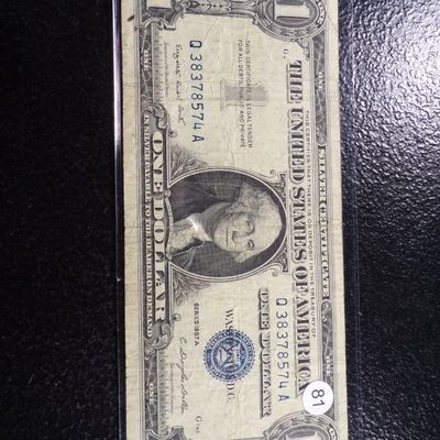 1957-A BLUE SEAL $1 SILVER CERTIFIACTE
