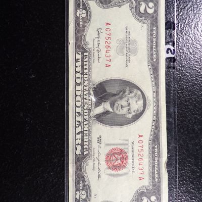 1963 RED SEAL $2 UNITED STATES NOTE