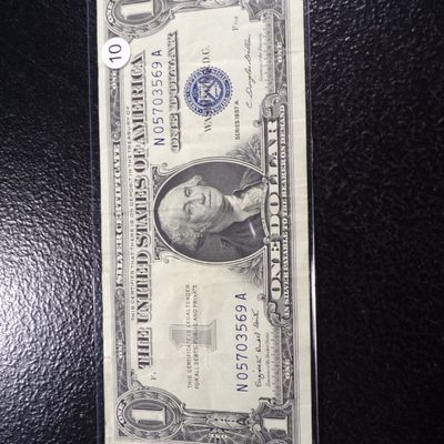 1957-A BLUE SEAL $1 SILVER CERTIFIACTE
