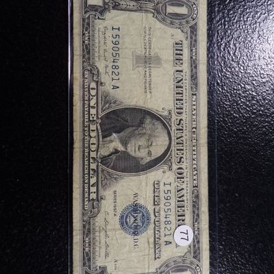 1957-A BLUE SEAL $1 SILVER CERTIFIACTE