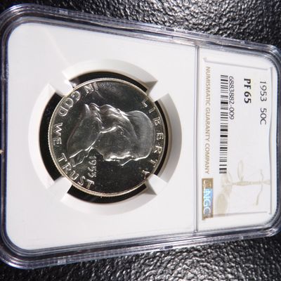 1953 NGC PF65 FRANKLIN SILVER PROOF HALF DOLLAR