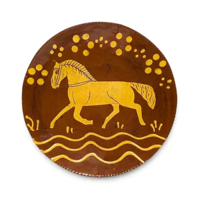 Breininger Horse Redware Terracotta Plate