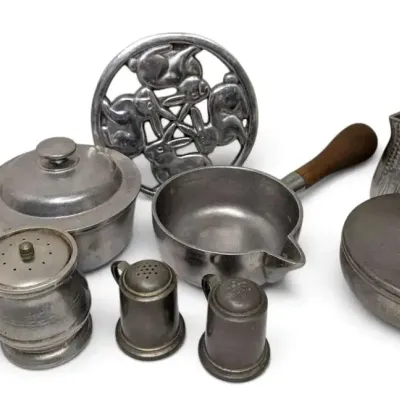 Pewter Salt & Pepper Shakers, Pots & Pans + More