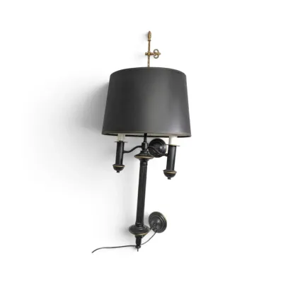 Black & Gold-Toned Wall Lamp - Powers On
