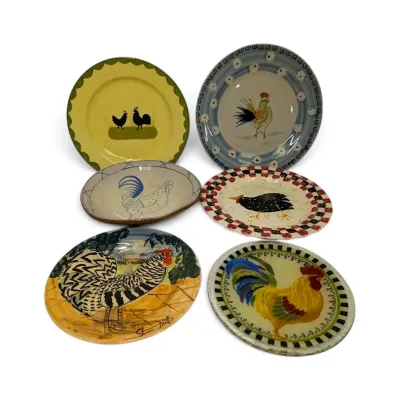 Rooster & Hen Themed Plates