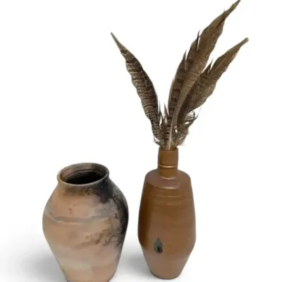 Two Thrown Pottery Vases