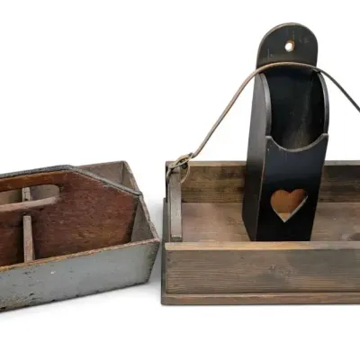 Two Wood Carrier Trays & More