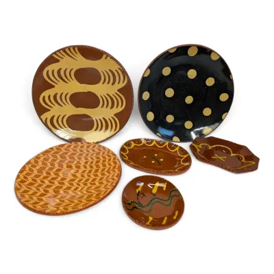 Terracotta Plates with Geometric Designs