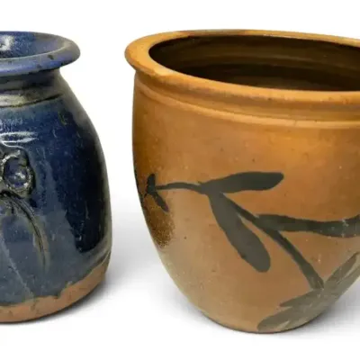 Blue Floral Vase & Planter Pot