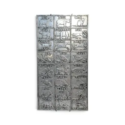 Pewter Alphabet Animals Wall Plaque