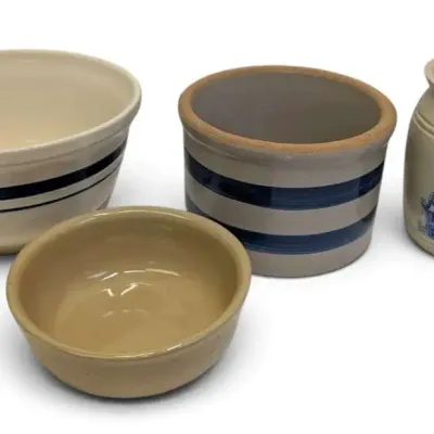 White & Blue Pots, Bowl & Jar