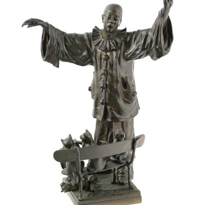 Sale Photo Thumbnail #101: Ernest Wante "The Singing Lesson" Bronze