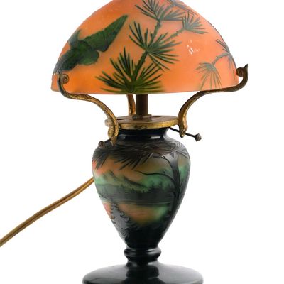Sale Photo Thumbnail #260: D'Argental French Cameo Glass Table Lamp