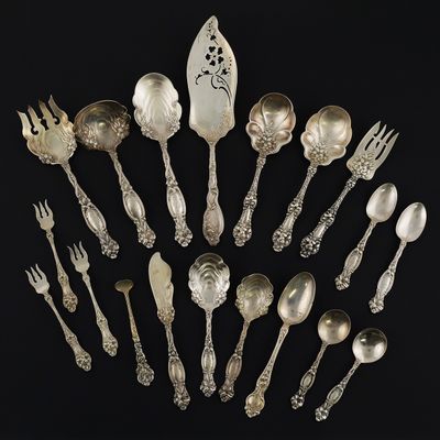 Sale Photo Thumbnail #31: (19) Art Nouveau Sterling Silver Serving Pieces