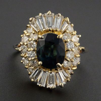 Sale Photo Thumbnail #138: 14K Gold Sapphire Diamond Ring