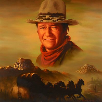 Sale Photo Thumbnail #115: PETER SHINN, John Wayne Oil on Canvas