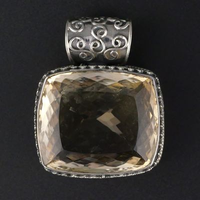 Sale Photo Thumbnail #158: Large Citrine & Sterling Silver Pendant