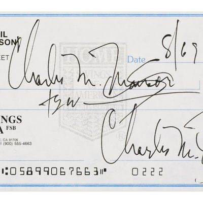 Sale Photo Thumbnail #27: CHARLES MANSON Signed Check