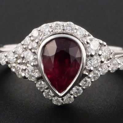Sale Photo Thumbnail #38: Karl Haas Platinum GIA Ruby Diamond Ring