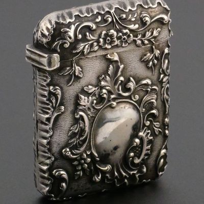 Sale Photo Thumbnail #200: Antique French Silver Match Safe W/ Pierrot