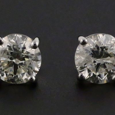 Sale Photo Thumbnail #107: 14K White Gold Diamond Solitaire Earrings