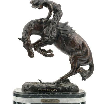 Sale Photo Thumbnail #195: Frederic Remington "Rattlesnake" Bronze Sculpture