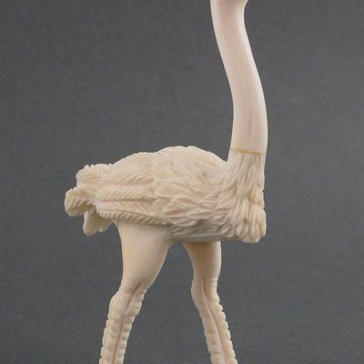 Sale Photo Thumbnail #258: African Carved Ivory Ostrich Figure