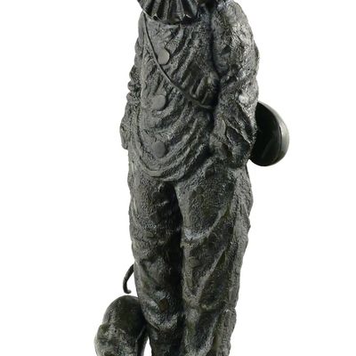 Sale Photo Thumbnail #155: Large Bronze Pierrot Clown & Cat Sculpture
