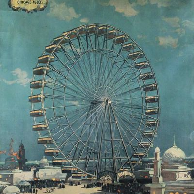 Sale Photo Thumbnail #100: Rare 1893 WORLD'S FAIR Ferris Wheel Poster