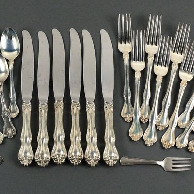 Sale Photo Thumbnail #95: (27) Sterling Silver Flatware Pieces