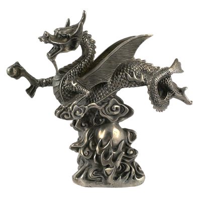 Sale Photo Thumbnail #180: Chinese Pewter Washed Bronze Dragon Figure