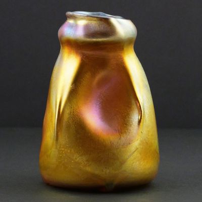 Sale Photo Thumbnail #134: Signed L.C. Tiffany Favrile Iridescent Art Vase