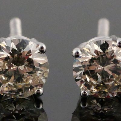 Sale Photo Thumbnail #151: 14k White Gold One Carat Diamond Earrings