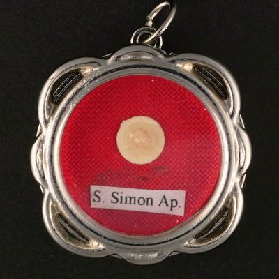Sale Photo Thumbnail #208: St. Simon Sealed Relic Theca Reliquary Pendant