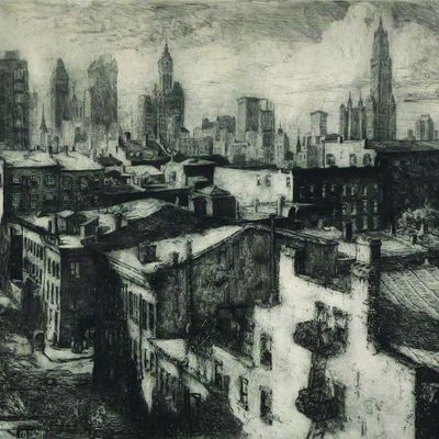 Sale Photo Thumbnail #250: KATHERINE MERRILL New York Etching