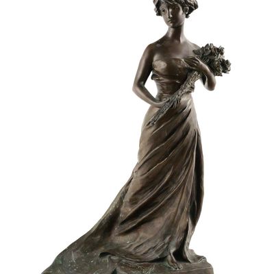 Sale Photo Thumbnail #231: Georges Van der Straeten Bronze Woman Sculpture