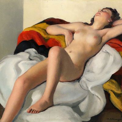 Sale Photo Thumbnail #112: MAURICE EHLINGER Nude Woman Painting