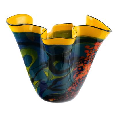 Sale Photo Thumbnail #34: IOAN NEMTOI Ruffled Studio Art Glass Vase