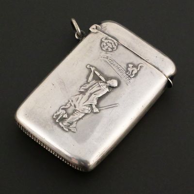 Sale Photo Thumbnail #169: Antique Silver Vesta W/ Pierrot