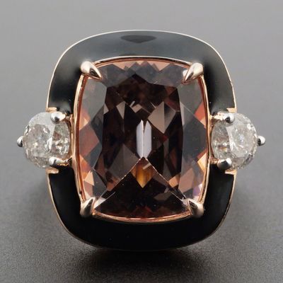 Sale Photo Thumbnail #78: 14K Gold Morganite & Diamond Ring