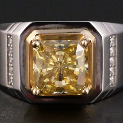 Sale Photo Thumbnail #189: 14K Two-Tone Gold 3.5 CT Yellow Moissanite Ring
