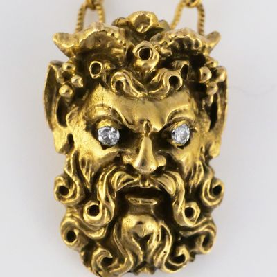 Sale Photo Thumbnail #63: 14K Gold Sapphire & Diamond Figural Brooch