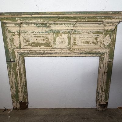 Sale Photo Thumbnail #40: American Federal Style Carved Wood Fireplace Mantel Surround