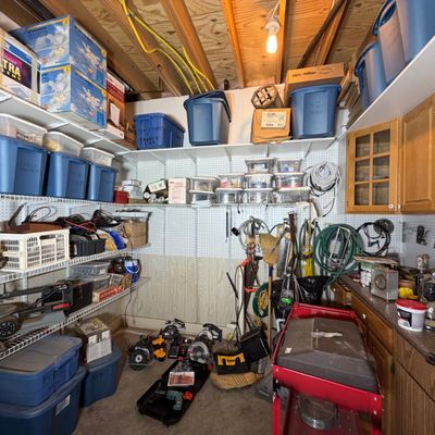 Sale Photo Thumbnail #39: CONTENTS LOT: An Assortment of Professional Power Tools, Workshop Storage, and Household Fixtures including a Kennedy Machinist Chest and a Stack-On Safe