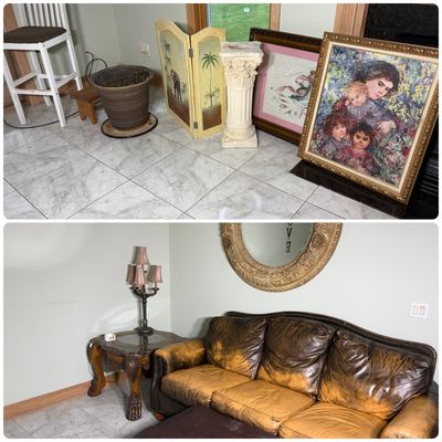 Sale Photo Thumbnail #42: A Collection of Traditional Home Furnishings and Decorative Objects Including a Hibel Signed Print